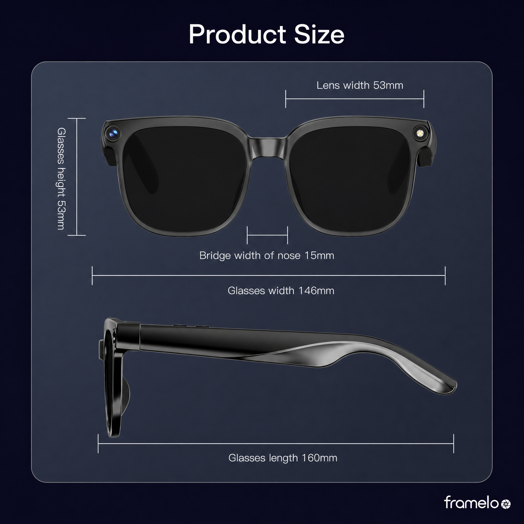 Framelo Black Square product dimensions