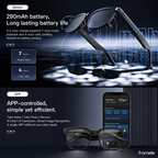 Framelo Black Square battery and companion app callout