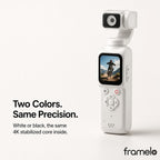 Framelo pocket gimbal camera on a white background
