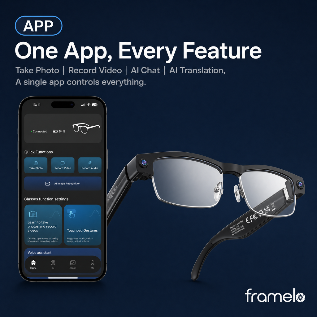 Framelo Half-Rim companion app callout